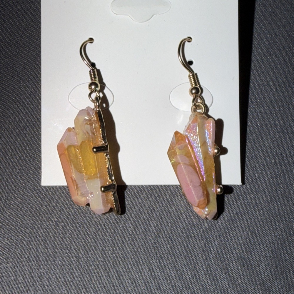 Elite Collection By‎ Ethel And Myrtle Gold Tone Crystals Post Drop Earrings NWT